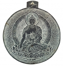 Tibetan stone picture, relief from slate - Medicine Buddha 3