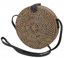 Woven handbag, basket bag, rattan bag, Bali bag round - Model 8