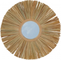Handmade mirror from natural material - rice straw 60 cm