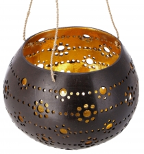 Hanging coconut tealight, decorative pot - model 7