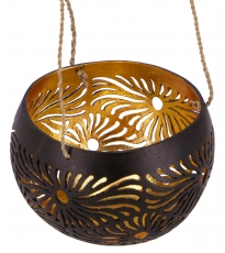 Hanging coconut tealight, decorative pot - model 5