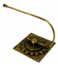 Toilet paper holder with ornaments, brass