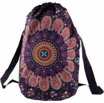 Gym bag backpack, Indian mandala shoulder bag, gym bag - purple