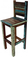 Vintage recycled wood bar stool - model 1