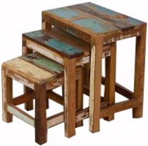 Vintage side tables made from recycled wood