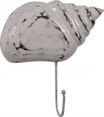 Wall hook - pointed shell antique white