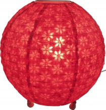 Corona round round Lokta paper table lamp/table lamp 25 cm - red