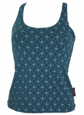 Yoga-Top organic cotton Flower of life - orion blue