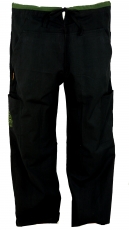Yoga pants, Goa pants with embroidery - black