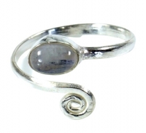 Brass toe ring, Goa foot jewellery, Indian toe ring - silver/moon..