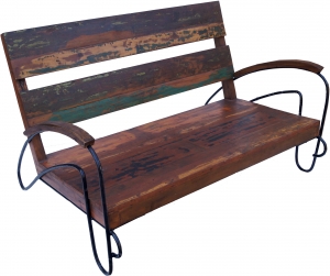 Bench, sofa in recycled teak - model 18 - 103x169x120 cm 