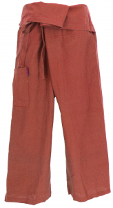 Thai fisherman pants solid cotton, wrap pants, yoga pants, one size - Uni rust orange
