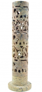 Soapstone Incense Holder - Incense Tower Elephant - 24x5x5 cm Ø8 cm
