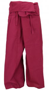 Thai cotton fisherman pants, loose fit wrap pants, wide yoga pants - red