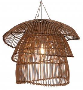 Ceiling lamp/ceiling light, handmade in Bali from natural material, rattan - model Romario - 46x55x55 cm Ø55 cm