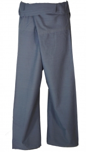 Thai fisherman pants made of strong cotton, wrap pants, yoga pants, one size - Uni blue-grey