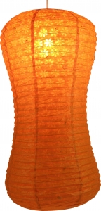 Corona wave rice paper - Lokta table lamp, table lampshade - orange - 52x29x29 cm 
