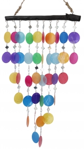 Shell mobile, ethno wind chime, suncatcher - colorful - 60x30x2 cm 