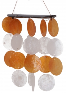 Long shell wind chime, sound chime - orange white