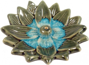 Ceramic incense holder lotus two-tone - model 17 - 2x10x10 cm Ø10 cm