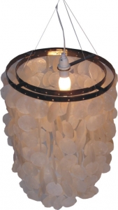 Ceiling lamp/ceiling light, shell lamp made of hundreds of Capiz, mother of pearl plates - model Samoa - 40x30x30 cm 