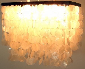 Ceiling Lamp/Ceiling Lamp, Shell Lamp with hundreds of capiz, mother of pearl plates - Model Hispaniola 1 - 40x50x20 cm 