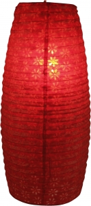 Small oval Lokta paper lampshade, hanging lamp Corona - red - 42x22x22 cm 