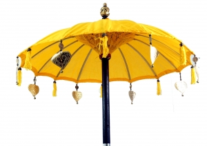 Ceremonial umbrella, Asian decorative umbrella - yellow - 250 cm Ø190 cm