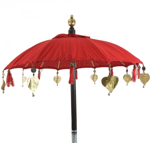 Ceremonial umbrella, asian decorative umbrella - red - 250 cm Ø190 cm